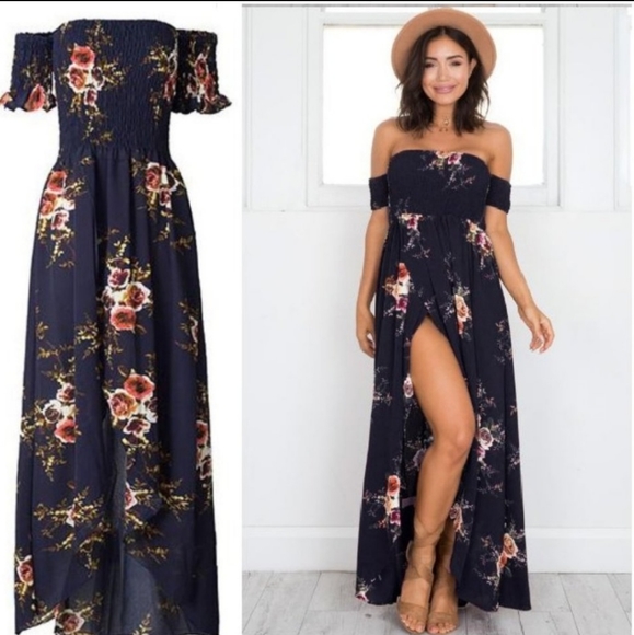 Floral Off the Shoulder Dress Large - Picture 6 of 6